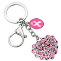 3-D Pink Heart Key Ring w/ 1" Charm